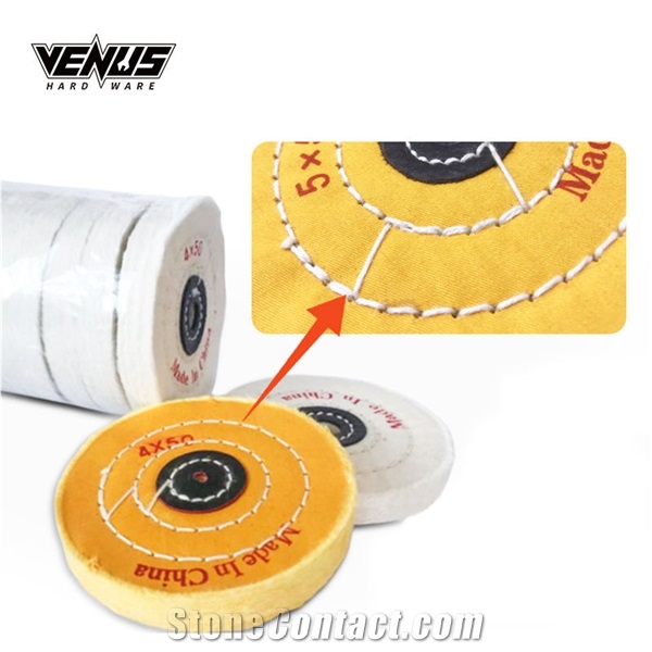 Soft Flannel Yellow And White Cloth Buffing Wheels