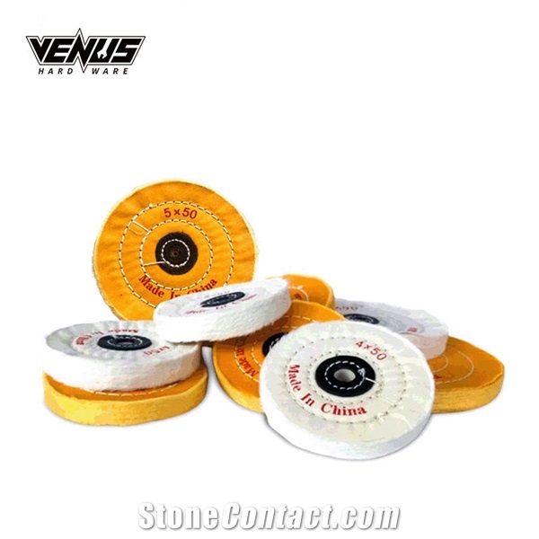 Soft Flannel Yellow And White Cloth Buffing Wheels