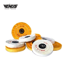 Soft Flannel Yellow And White Cloth Buffing Wheels