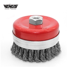 Stainless Steel Wire Side Knotted Up Wheels Cup Brush