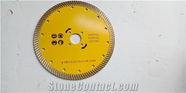 190Mm Continuous Turbo Diamond Saw Blades For Granite Stone
