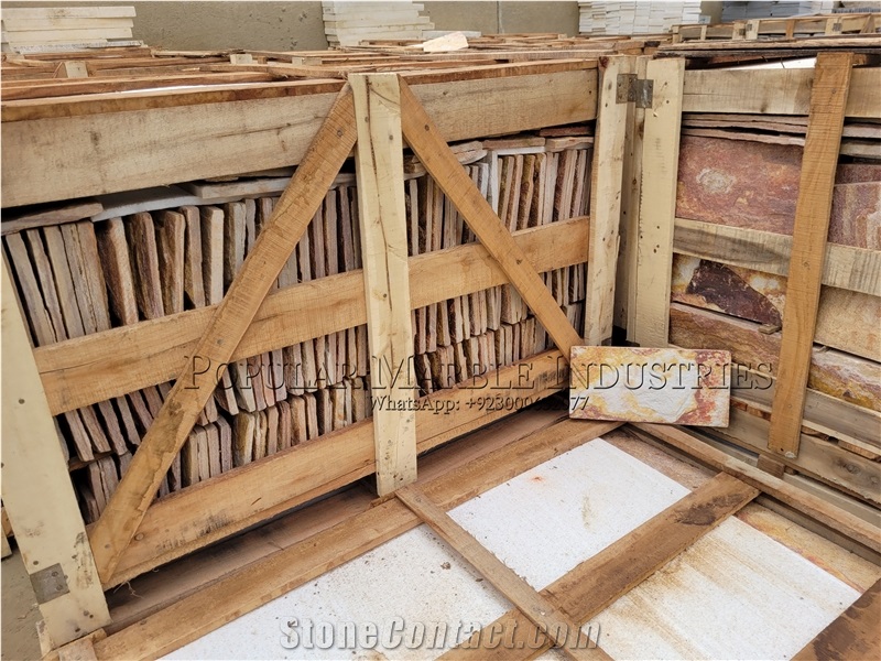 Swat Gold Stone Wall Cladding Stone Split Face Stone