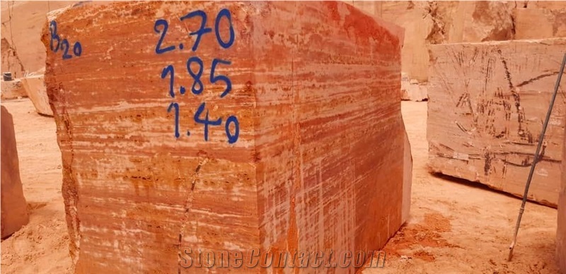 Red Travertine Blocks
