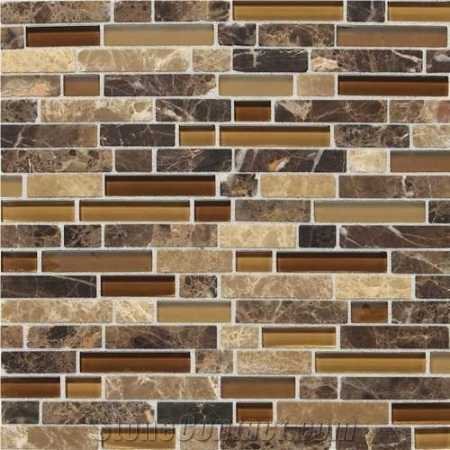 Butternut Emperador Random Glass Mix Mosaic Blend