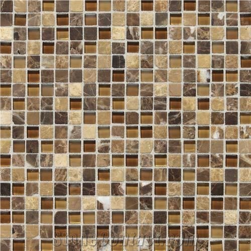 Butternut Emperador Random Glass Mix Mosaic Blend