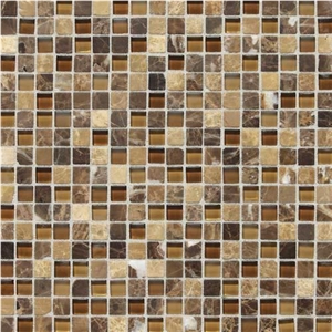 Butternut Emperador Random Glass Mix Mosaic Blend