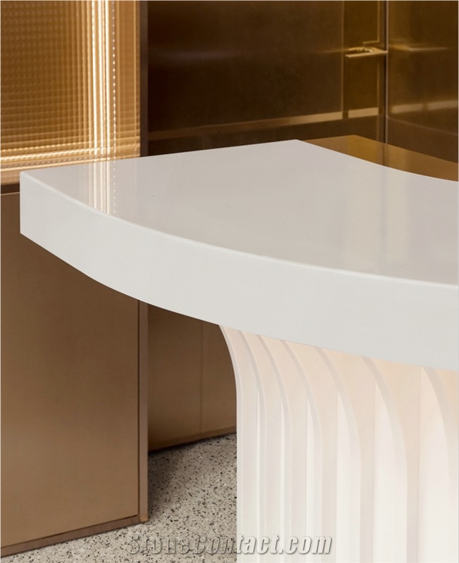 Quartz-Look Pure Crystal White Artificial Marble Shower Wall