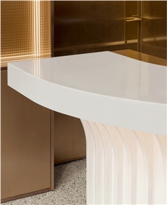 Quartz-Look Pure Crystal White Artificial Marble Shower Wall