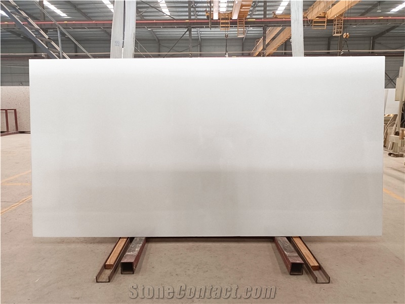 Quartz-Look Pure Crystal White Artificial Marble Shower Wall