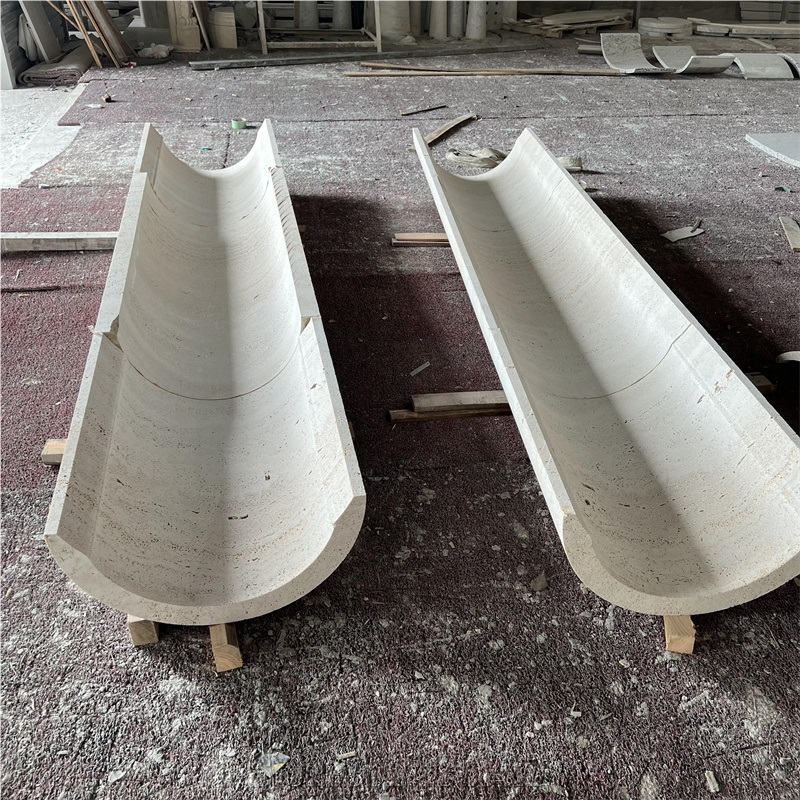 Best Quality Round Hollow Travertine Column Customized