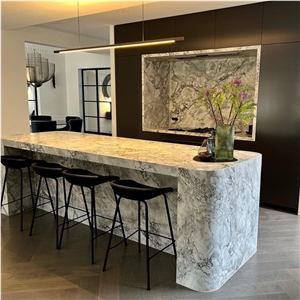 Calacatta Grey Super White Quartzite Kitchen Countertop