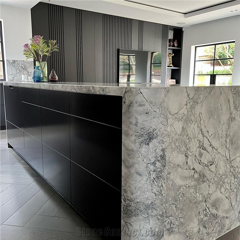 Calacatta Grey Super White Quartzite Kitchen Countertop