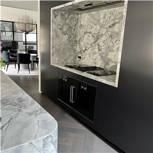 Calacatta Grey Super White Quartzite Kitchen Countertop