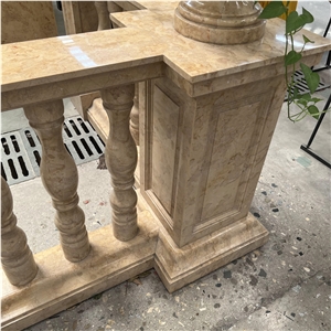 Customized Natural Gold Marble Railings Baluster Home Decor