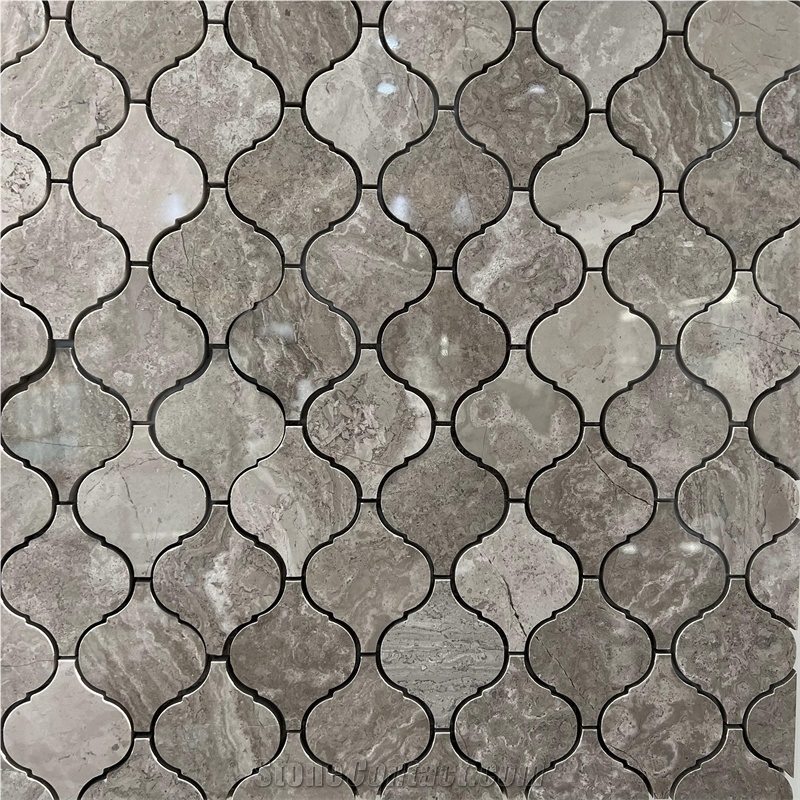 High Quality Grey Wooden Marble Mosaic Tiles For Backsplash