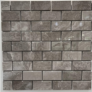 High Quality Grey Wooden Marble Mosaic Tiles For Backsplash