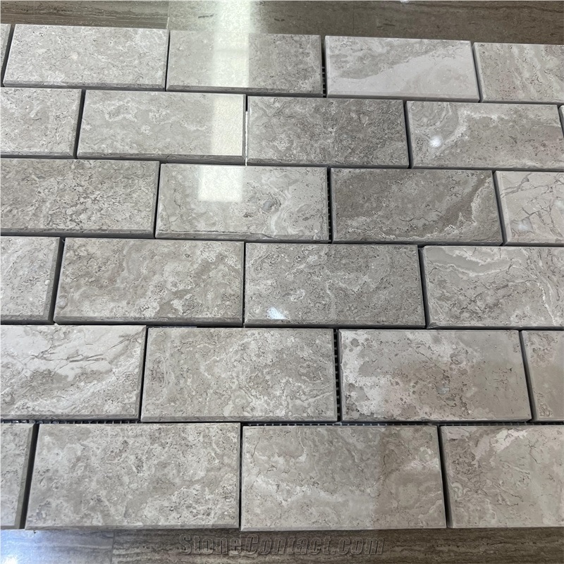 High Quality Grey Wooden Marble Mosaic Tiles For Backsplash