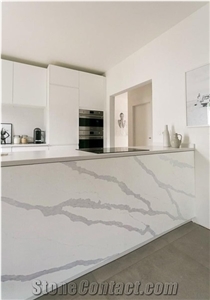 Calacatta Stone Quartz Kitchen Countertop