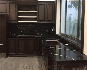 Direct Factory Of Black Vein/ Black Galaxy Stone Countertop