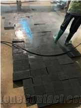 Flamed Cut Sawn Black Basalt Cobble Stone 200 X 100 X 100 Mm