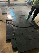 Flamed Cut Sawn Black Basalt Cobble Stone 200 X 100 X 100 Mm