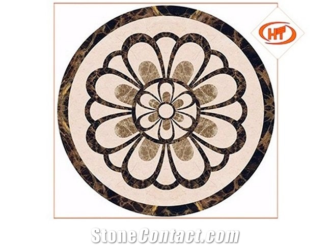 Waterjet Marble Medallion Inlay Medallion Floor For Tile