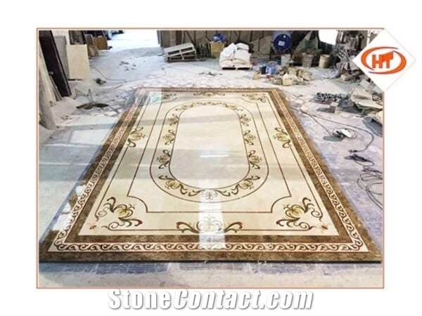 Waterjet Marble Medallion Inlay Medallion Floor For Tile