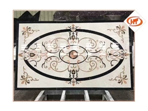 Waterjet Marble Medallion Inlay Medallion Floor For Tile