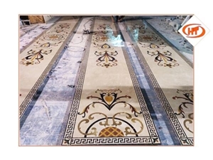 Waterjet Marble Medallion Inlay Medallion Floor For Tile