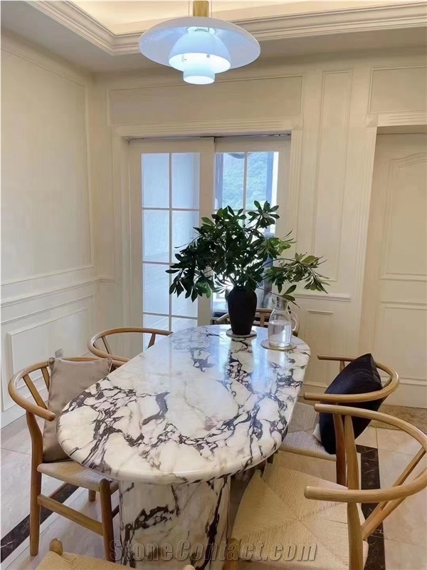 Inlaid Stone Table Tops Crystal Quartzite Round Cafe Table