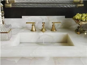 Integrate White Onyx Stone Bathroom Counter Sink Wash Basin Integrate White Onyx Stone Bathroom Counter Sink Wash Basin
