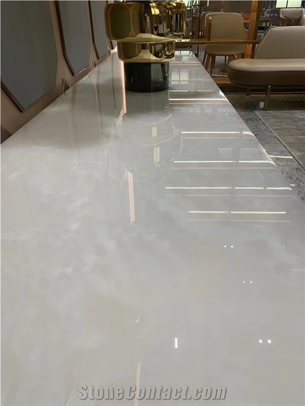 Integrate White Onyx Stone Bathroom Counter Sink Wash Basin