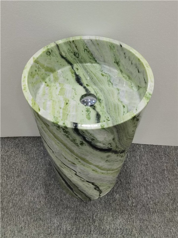 Luxury Green Stone Sink Marble Shangri La Jade Wash Basin