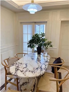 Oval Marble Calacatta Viola Dining Table Stone Art Furniture Oval Marble Calacatta Viola Dining Table Stone Art Furniture
