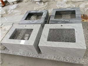 Prefab Marble Carrara Hotel Bath Tops Stone Yacht Vanity Top