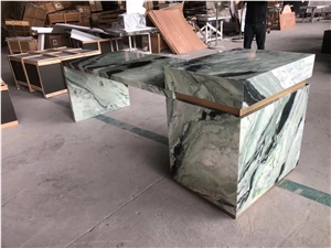 Prefab Marble Kitchen Island Stone Shangri-La Green Marble Counters