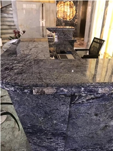 Prefab Restaurant Counters Granite Blue Bahia Reception Tops
