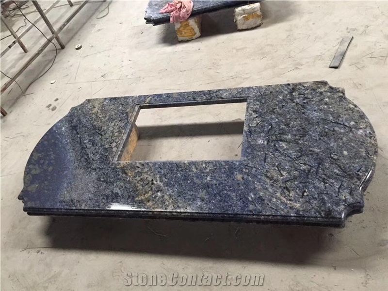 Prefab Stone Island Tops Granite Azul Bahia Hotel Countertop
