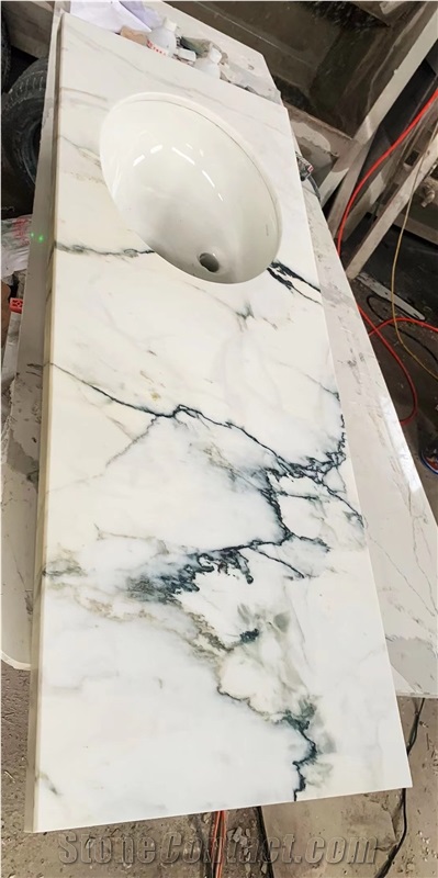 Prefab White Onyx Kitchen Countertop Stone Kitchen Bench Top