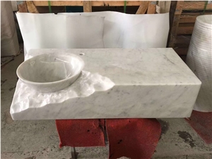 Rectangle Stone Wash Basin Honed Marble Nero Marquina Sink
