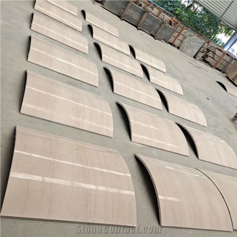 Sandblasted White Limestone Column Fluted Pillar Tile