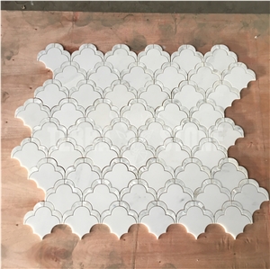 Big Fan Cloud Waterjet Marble Mosaic Pearl Shell Tile