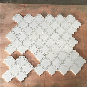 Big Fan Cloud Waterjet Marble Mosaic Pearl Shell Tile