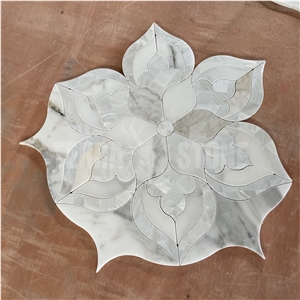 Calacatta Gold Marble With Pearl Shell Water Jet Mosaic Tile