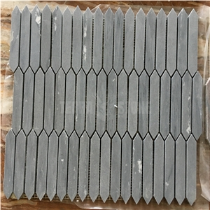 Elongated Hexagon Mosaic Carrara Thassos White Marble Tile