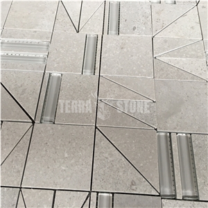 Glass Mixed Marble Mosaic Tile Wall Hexagon Mosaics