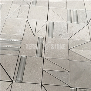 Glass Mixed Marble Mosaic Tile Wall Hexagon Mosaics