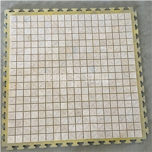 Grooved Honed Beige Travertine Backsplash Tile Square Mosaic Grooved Honed Beige Travertine Backsplash Tile Square Mosaic