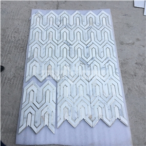Irregular Shape Waterjet Stone Mix Glass Mosaic