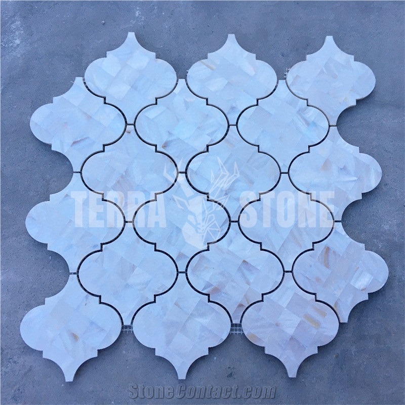 Lantern Design Water Jet Mother Pearl Shell Mosaic Tile